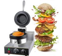 Machine à hamburger électrique, machine à hamburger, gaufrier électrique commercial, 1300 W, simple/double tête, antiadhésive, presse à panini, machine à hamburger, gaufrier à glace Mac