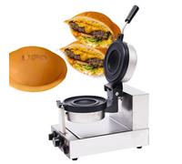 Machine à hamburger, machine à gaufres et à glace, machine à hamburger électrique, presse à hamburger antiadhésive, machine à hamburger à glace en acier inoxydable pour gaufres, minuterie de