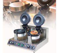 Machine à Hamburgers, gaufrier Commercial pour Hamburger, Presse à panini électrique antiadhésive 1300 W, température réglable de 50 à 300 ℃, Chauffage Double Face, Rotatif à 180 °, minuterie de 5
