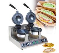 Machine à Hamburgers, gaufrier Professionnel antiadhésif, Presse à panini électrique antiadhésive, contrôle de température 50-300 °C, Chauffage Double Face, minuterie de 5 Minutes, Cuisson d
