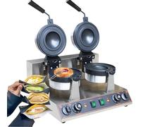 Machine à Hamburgers, Machine à Hamburgers électrique antiadhésive, gaufrier à Hamburger Commercial, Presse à panini électrique antiadhésive 1300 W, température réglable de 50 à 300 °C, Doub