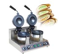 Machine à Hamburgers, revêtement antiadhésif, gaufrier pour Hamburgers 1300 W, Moule à gaufres pour Hamburgers, Presse à panini Commerciale, Machine à sandwichs, température réglable de 50 à