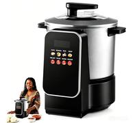 Machine à hirondelle automatique de 6 L, machine à igname pilée électrique avec contrôle tactile LED, garde au chaud et préréglage 24 h, pour 4 à 5 personnes