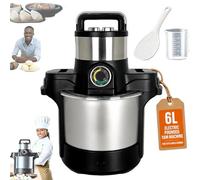 Machine à hirondelle automatique Fufu Maker, machine à igname pilée électrique 6 L, machine de cuisson et de pilonnage 1600 W/facile à laver, pour Fufu Amala, Banku, servir 5 à 6 personnes