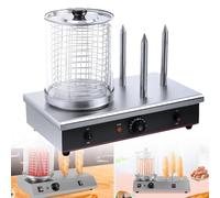 Machine à Hot-dog électrique, Machine à Hot-dog Commerciale De 700 W Avec Construction En Acier Inoxydable, 3 Tiges De Grille-pain Et Contrôle De Température Réglable Pour Hot-dogs, Saucisses Et Roule