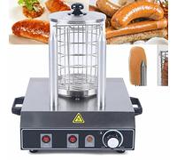 Machine à Hot Dog Maker Professionnelle Appareil de chauffage pour saucisses 422 W en acier inoxydable avec 2 brochettes Chauffe-Saucisse Appareils