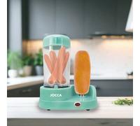 Machine à hot-dogs amusante turquoise ou rouge - cuiseur vapeur, capacité pour 6 saucisses, chauffe-pain, multifonction pour cuire les œufs et les légumes, facile à utiliser et à nettoyer, conception 
