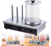 Machine À Hot-dogs Électrique Professionnelle 700 W En Acier Inoxydable Avec 3 Grilles, Température Réglable, Pour Hot-dogs Et Saucisses.