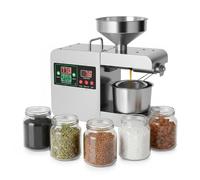 Machine à Huile Automatique 820W, Presse Électrique avec Écran Digital, Extracteur Inox Haute Efficacité pour Graines de Tournesol Arachide Noix de Coco Colza Lin