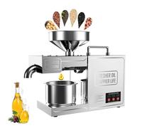 Machine À Huile Professionnelle - Presse Électrique Chaud Et Froid, Corps Inox Alimentaire, Extraction Efficace D’Oléagineux : Noix, Amande, Sésame, Lin