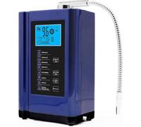 Machine à ioniser l'eau alcaline avec écran LCD Intelligent 3,8", Produit 7 Types d'eau Saine, pH réglable 3,5-10,5, Auto-nettoyante, Filtre à Charbon, adaptateurs universels,Blue