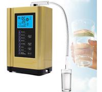 Machine à ioniseur d'eau et purificateur d'eau,pH 3.5-10.5, Machine à Eau alcaline et Acide, ORP jusqu'à +400~-500mV, 8000L par Filtre, réglages d'eau,Nettoyage Automatique,Voix Intelligente(Gold)