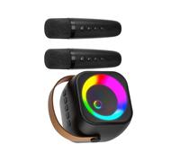 Machine à karaoké avec 2 microphones compatible Bluetooth - Microphone haut-parleur pour filles - Ensemble de chant - Compatible Bluetooth avec microphone pour chanter