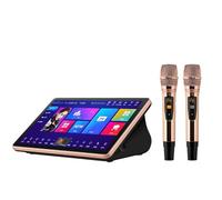 Machine à karaoké avec écran tactile de 18,5", microphone de réverbération DSP, puce octa-core, capacité de 1 To à 6 To pour la maison, le karaoké, le camping