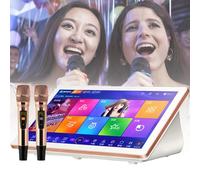Machine à karaoké avec écran tactile LED de 18,5" et microphone sans fil, mise à jour du cloud pour télécharger des chansons