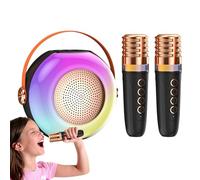 Machine à Karaoké | Boîtier Sonore avec 2 Microphones - Machine à Karaoké Portable avec Lumières - Idéal pour Anniversaires Fêtes Familiales et Événements Festifs