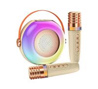 Machine à Karaoké | Haut-Parleur Nomade avec 2 Microphones - Machine Portable avec Lumières | Idéal pour Anniversaires Fêtes Familiales et Événements Festifs