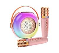 Machine à Karaoké pour - Boîtier Sonore avec 2 Microphones | Éclairage LED Ambiant,pour Anniversaires à la Maison, Réunions Familiales et Fêtes Enfantines