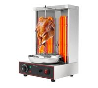 Machine à kebab électrique avec 2 tubes de chauffage, barbecue vertical en acier inoxydable 3 kW