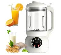 Machine à lait de noix, machine à lait de soja silencieuse 1 L avec pression à froid et chaleur, minuterie de 12 heures et démarrage à un bouton, pour soja, avoine, petit-déjeuner White