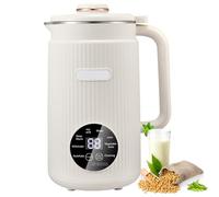 Machine à Lait de Soja 1,5 L - Automatique 9 en 1 pour Lait de Noix et d’Avoine avec Écran LED Tactile, 10 Lames, Minuteur 12h, Auto-Nettoyante, Maintien au Chaud - Lait Végétal pour Usage Dome white