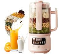 Machine À Lait de Soja 6 en 1, Machine À Lait de Noix Automatique de 1500 Ml avec Démarrage Différé/nettoyage Automatique/maintien de la Température/eau Bouillante Machine À Briser les Murs À 12 pink