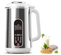 Machine à lait de soja automatique de 1,2 L, en acier inoxydable pour lait d'amande et d'avoine, mini mélangeur avec 12 lames, écran LED, minuterie et autonettoyant