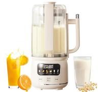 Machine à lait de soja de 1500 ml, machine à lait de noix automatique 6 en 1 avec démarrage différé/auto-nettoyage/maintien de la température/ébullition de l'eau, machine à briser le mur à 12 lames