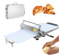 Machine à laminer la pâte Manuelle compacte - Rouleaux réglables de 0 à 25 mm pour la croûte de Pizza, de Fondant et de Fudge - Presse à pâte Pliante Polyvalente pour Les boulangeries et la
