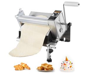 Machine à laminer la pâte manuelle VEVOR, laminoir à pâte feuilletée et rouleau à fondant, poignée amovible, panneau, rouleau pour un nettoyage facile, épaisseur réglable maximale de 1/2 pouce, pour l