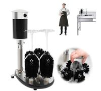 Machine à laver automatique avec 5 brosses détachables - Nettoyant professionnel pour verres pour bars et cafés, moteur étanche, fonctionnement continu pendant 2 à 3 heures