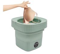 Machine à laver de camping - Petite - Portable - Pliable - Vert - 6 l - 40 W - 36 dB - Moderne - Ronde - Pour sous-vêtements, 28,5 x 28,5 x 30,5 cm