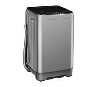 Machine à laver entièrement automatique avec affichage LED, 10 programmes et 8 niveaux d'eau, 7,1 kg pour maison, camping-car, camping, appartement, dortoir, gris
