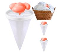 Machine à laver les cheveux, élimination des mailles de filtrage des cheveux flottantes | Lot de 3 capteurs de peluches coniques flottants en maille - Sac en filet de nettoyage efficace,