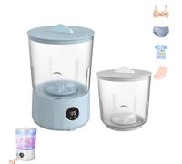 Machine à laver les sous-vêtements portables, mini laveuse rechargeable de 1,6 L, 3 modes de nettoyage avec tambour de lavage remplaçable, pour sous-vêtements, chaussettes, vêtements blue