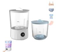 Machine à laver les sous-vêtements portables, mini laveuse rechargeable de 1,6 L, 3 modes de nettoyage avec tambour de lavage remplaçable, pour sous-vêtements, chaussettes, vêtements white