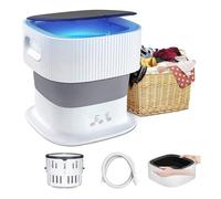 Machine a Laver Pliable avec Essorage,Entrée Et Sortie D'eau Automatiques , 9L Machine à Laver Portable pour Sous-VêTements,Chaussettes,Voyage