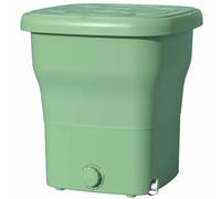 Machine à laver pliable, conception à couvercle supérieur, facile à utiliser, nettoyage par turbine, adaptée aux voyages, voyages d'affaires, etc. (vert)