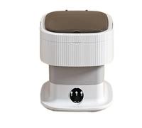 Machine à laver pliable et portable, 10 L, avec fonction d'essorage programmé, idéale for nettoyer chaussettes, sous-vêtements vêtements intimes(Khaki)