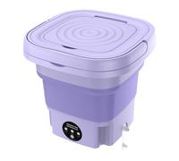 Machine à laver pliable portable, 8 L - 10 l, avec poignée, laveuse et sécheuse combinées, 26 x 26 x 27 cm - violet