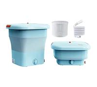 Machine à Laver Pliante Camping, Mini Laveuses Portable 11.5 L Super Grande Capacité Sous-vêtements Chaussettes Vêtements Cuve à Linge Lave-linge de Voyage Machine à Laver avec Déshydratation,Blue