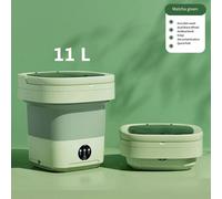 Machine à Laver Pliante Portable de Grande Capacité, 6L/11L, avec vaccoir à Rotation E27, pour Vêtements, Voyage, Maison, Sous-Vêtements, Chaussettes, Mini Laveuse Green 6L