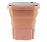 Machine à Laver Portable 15 L, Mini Machine à Laver Pliante avec Fonction de Déshydratation, Nettoyage en Profondeur pour Sous-Vêtements, Vêtements de bébé, Petite (rose orangé)
