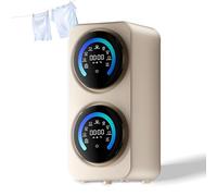 Machine à laver portable à double cuve et essoreuse, entièrement automatique, avec tambour frontal, affichage LED, tambour en acier inoxydable et capacité de 3,5 L x 2 pour dortoir Wallmount