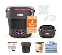 Machine à laver portable avec essoreuse, mini laveuse pliable de 13 L, petite machine à laver, pour vêtements, sous-vêtements, chaussettes, camping, appartement, voyage Purplish-black