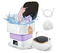 Machine à laver portable, capacité améliorée de 11,5 L, mini laveuse avec 3 modes de nettoyage, séchoir compact pliable de 60 W, convient pour les appartements, dortoirs, camping-cars, hôtels (violet)