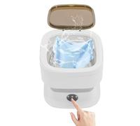 Machine à laver portable, compacte, pliable, avec noyau de turbine, capacité de 10 l et 3 programmes de lavage, mini machine à laver pour voyage, appartement, dortoir (gris)