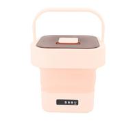Machine à Laver Portable de Grande capacité de 10 L, Mini Laveuse Pliable Entièrement Automatique avec Fonction de Séchage par Essorage Doux et Tuyau de Vidange pour (PINK)