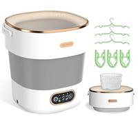 Machine à laver portable, mini laveuse et essoreuse avec cintre pliable, grande capacité de 16 L, petite machine à linge compacte de sous-vêtements, vêtements de bébé, pour appartements, dortoirs