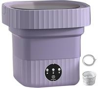 Machine à Laver Portable, Mini Machine à Laver avec Panier égouttoir Et Blu Ray, Adaptée à La Maison, Au Camping Et à D’Autres Environnements, Purple, 9L